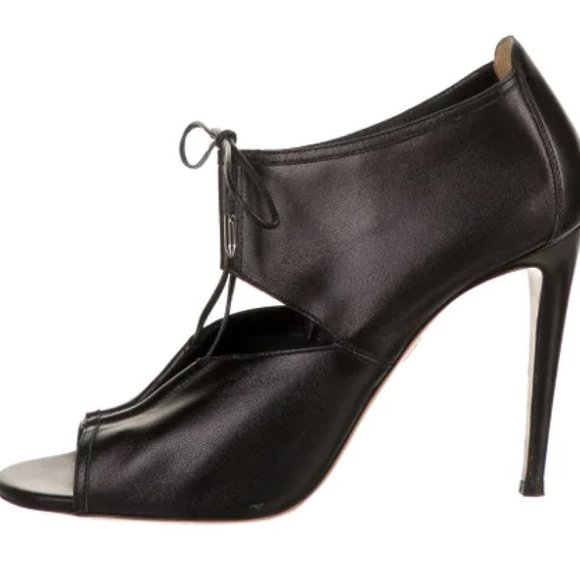 Aquazzura black leather lace up heels - Picture 1 of 8